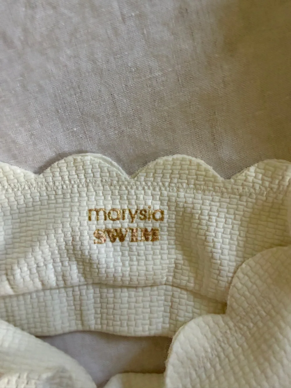 Women’s Cream Scalloped Edge Bikini